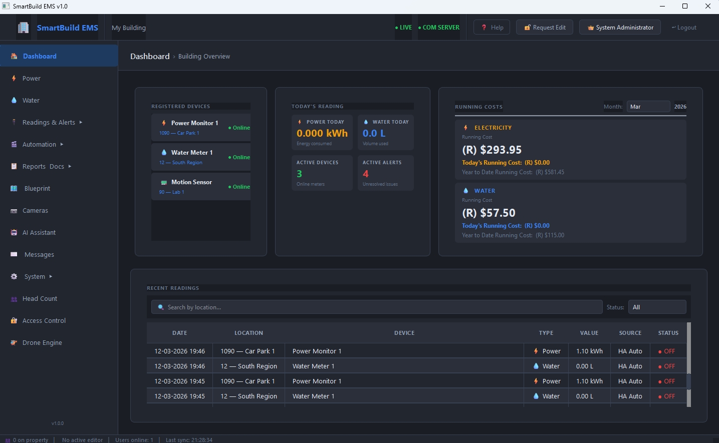 Main SmartBuild Screen